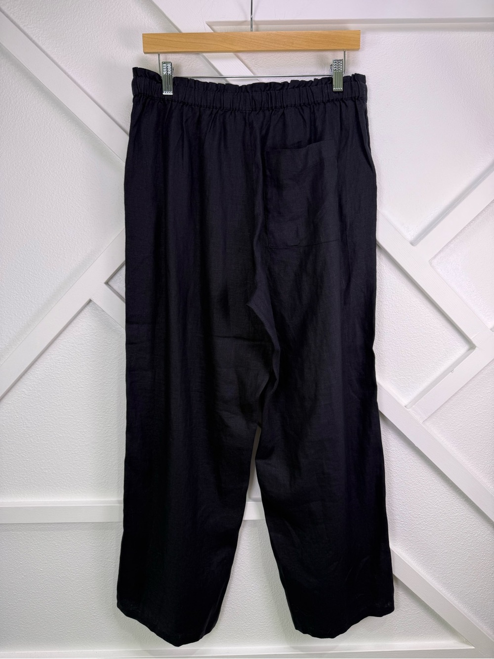 J. Crew Soleil Wide Leg 100% Linen Pants Black Size Medium - Picture 7 of 13